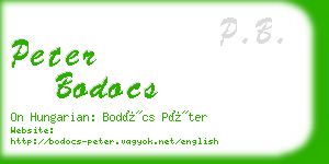 peter bodocs business card