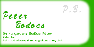 peter bodocs business card